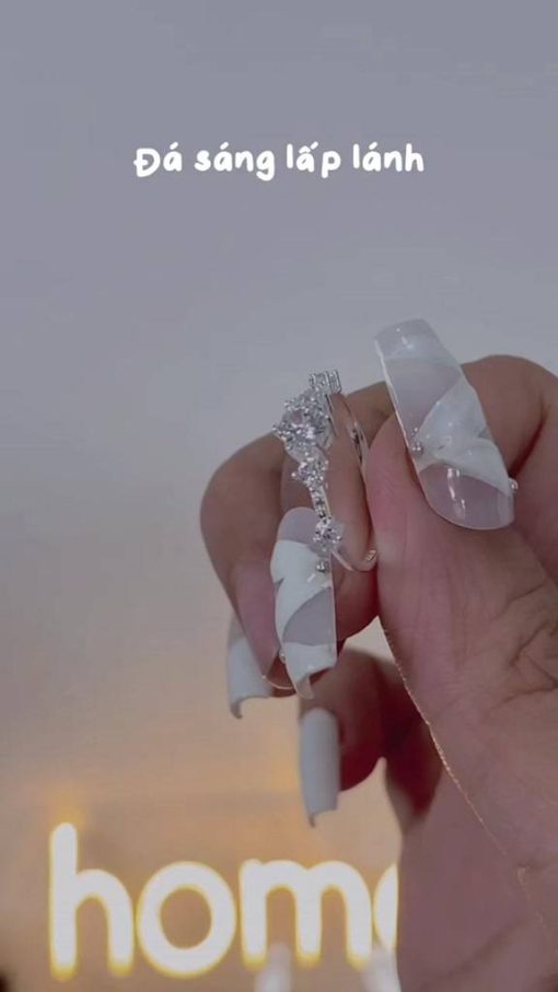 Nhẫn bạc nữ TLEE Snow Princess nạm đá lấp lánh TLEE JEWELRY A0156 A0163