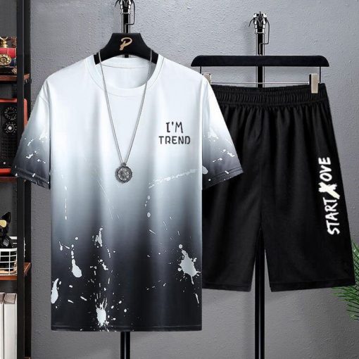 Bộ Đồ Nam Nữ Unisex Mùa Hè Ngắn Tay Cổ Tròn Họa Tiết Loang Vẩy Sơn Hot Trend Thời Trang Zenkonu QA NAM 104 - Ảnh 2