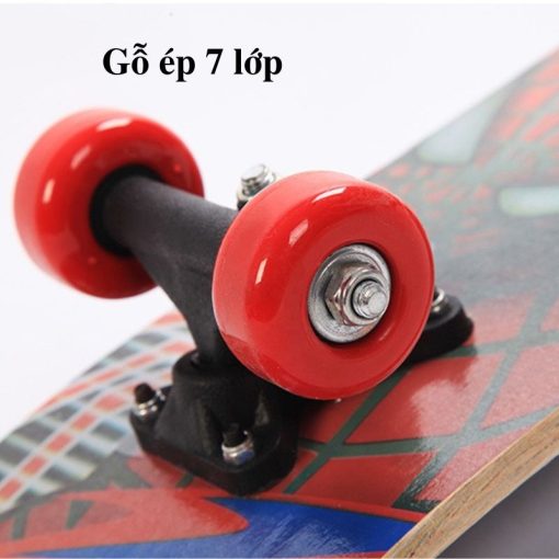 Ván trượt trẻ em gỗ phong ép 7 lớp dài 60cm ván trượt thể thao hình siêu nhân công chúa cho bé trai và bé gái - Ảnh 5