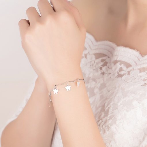 Ahellogirl Vòng tay mạ bạc thiết kế nhiều kiểu dáng thời trang xinh xắn cho nữ - Ảnh 4