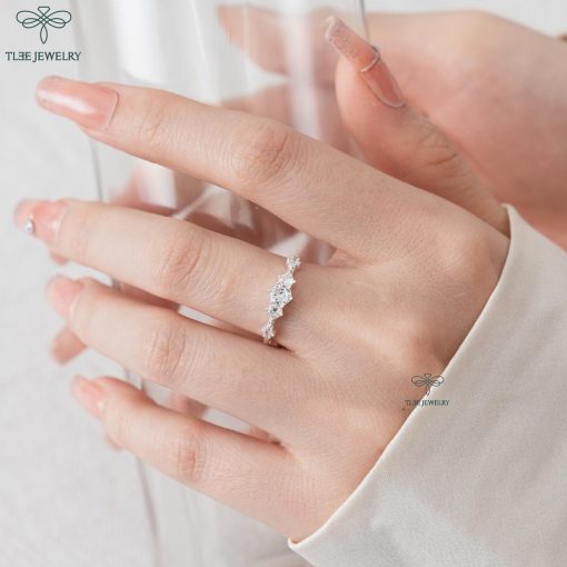 Nhẫn bạc nữ TLEE Snow Princess nạm đá lấp lánh TLEE JEWELRY A0156 A0163 - Ảnh 5