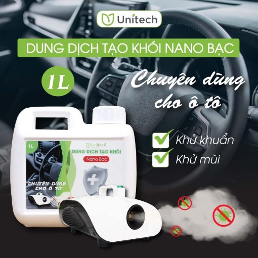 Nano bạc tạo khói khử khuẩn Unitech 1L - Tinh dầu xông khói khử khuẩn ô tô, khử mùi, nấm mốc - Ảnh 2