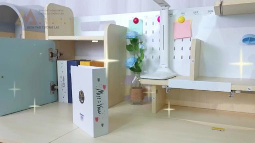 [ Miễn phí vận chuyển 100%] Bàn học cho bé thông minh chống gù chống cận Lumili 310 cao cấp mặt gỗ tự nhiên