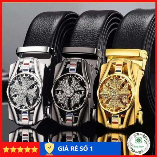Thắt lưng mặt xoay nam thắt lưng nam cao cấp thời trang dây nịt da khóa tự động X003 - Ảnh 2