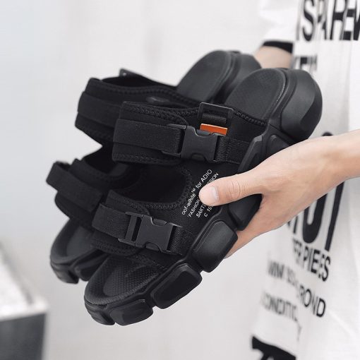 Giầy Sandal Nam OFF Đế Cao - dép quai hậu nam học sinh quai ngang Mẫu Mới - Ảnh 3