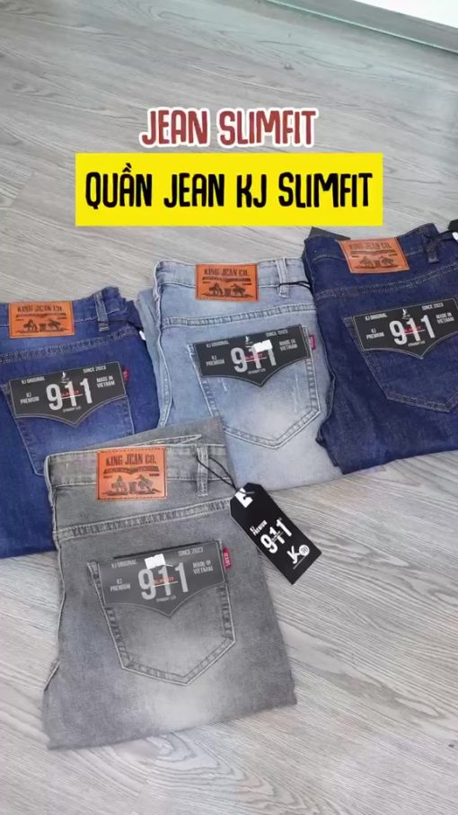 Quần Jeans Nam chính hãng KingJeans Premium, ống suông cao cấp co giãn thoải mái KJ-Vua Quần Jeans