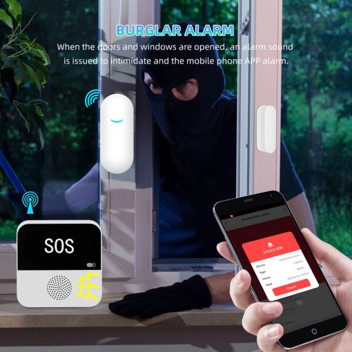 Trung tâm báo động chống trộm, báo khách, chuông cửa WiFi Tuya CF100 - Ảnh 3