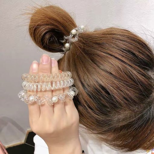 Dây buộc tóc có đính ngọc trai phong cách Hàn Quốc cho nữ - Ảnh 3
