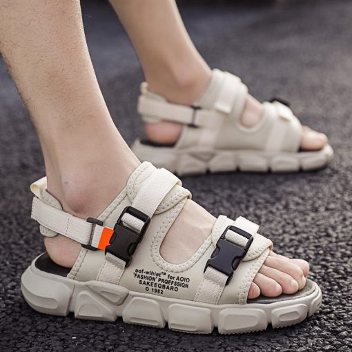 Giầy Sandal Nam OFF Đế Cao - dép quai hậu nam học sinh quai ngang Mẫu Mới - Ảnh 4