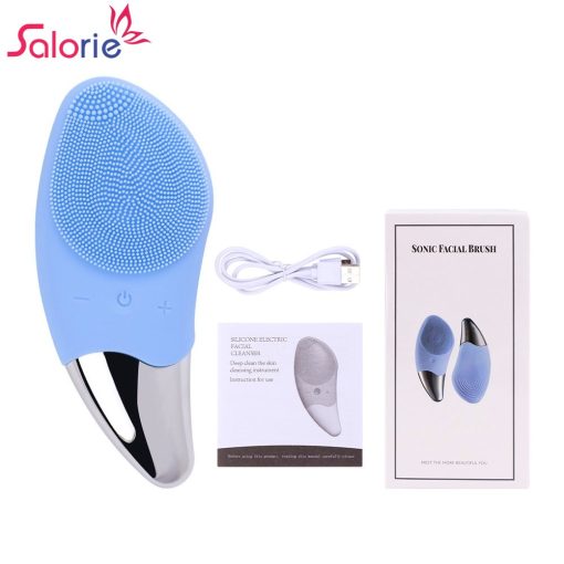 Máy rửa mặt SALORIE bằng silicon làm sạch sâu bằng sóng siêu âm sạc cổng USB cao cấp - Ảnh 2