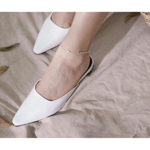 Lắc chân bạc TLEE trái tim sợi kép xinh xắn TLEE JEWELRY LC0101 - Ảnh 5