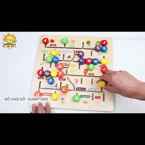 Bảng gỗ đồ chơi Montessori, đồ chơi thông minh giúp phát triển tư duy cho bé, vât liệu gỗ tự nhiên an toàn - Sunny Kids
