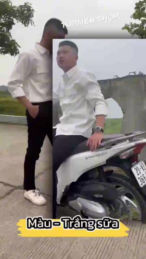 Áo sơ mi nam kiểu dáng basic TOPMEN khoác ngoài chất vải kaki cao cấp trẻ trung năng động phù hợp cả mặc đi làm, đi chơi