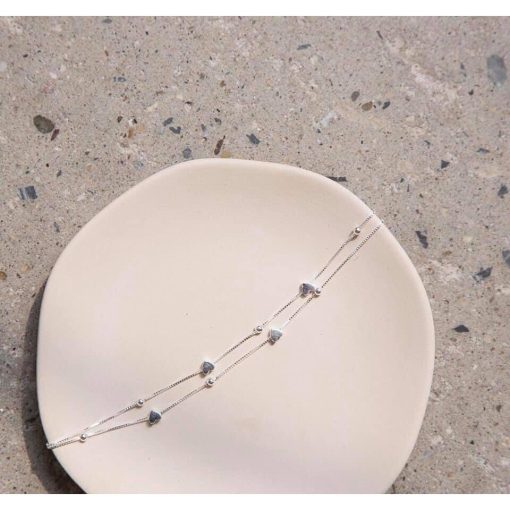 Lắc chân bạc TLEE trái tim sợi kép xinh xắn TLEE JEWELRY LC0101 - Ảnh 4