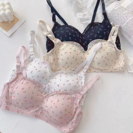 Áo Ngực Cotton Đũi Không Gọng, Áo Lót Nữ Đệm Mút Mỏng Cài Sau Mặc Nhẹ AMYBRA A 739 - Ảnh 5