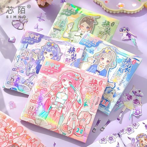 Sticker Dán Trang Trí Sổ Tay Hình Công Chúa Dễ Thương Phong Cách Trung Hoa - Ảnh 2