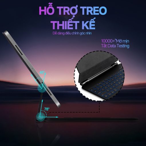 【bảo hành một năm】GOOJODOQ Bao da máy tính bảng  bàn phím không dây thích hợp cho iPad Air 4 5 6/ Pro 11 2018-2022 /Gen10 10.9/ Air11 Air13 2024-2025 - Ảnh 3