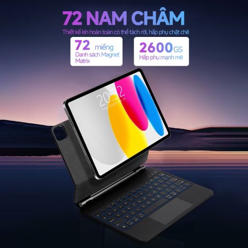 【bảo hành một năm】GOOJODOQ Bao da máy tính bảng  bàn phím không dây thích hợp cho iPad Air 4 5 6/ Pro 11 2018-2022 /Gen10 10.9/ Air11 Air13 2024-2025 - Ảnh 4