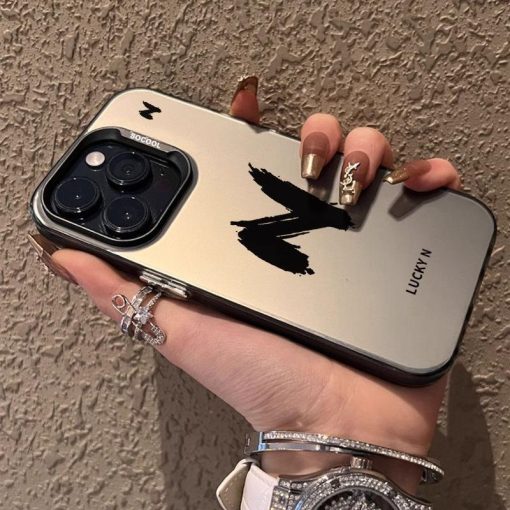 Letter N Vỏ Mềm Chống Sốc Lỗ Lớn Hai Lớp Tương Thích Với iPhone15 14 13 12 11 Pro max xs xr 7 8 SE - Ảnh 2