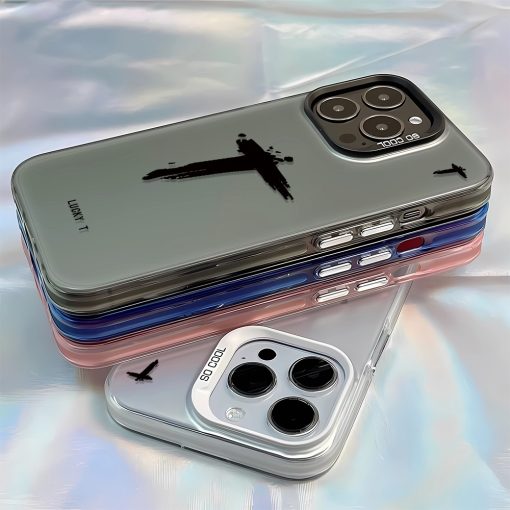 Letter T Vỏ Mềm Chống Sốc Lỗ Lớn Hai Lớp Tương Thích Với iPhone15 14 13 12 11 Pro max xs xr 7 8 SE - Ảnh 5