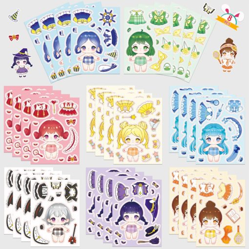 8 Tờ Làm Mặt Chính Hãng Cotton Búp Bê Dán Cho Bé Gái Bé Trai DIY Văn Phòng Phẩm Sáng Tạo Dán