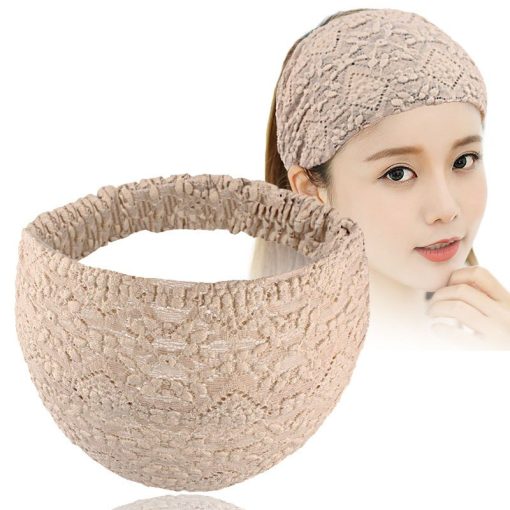 Vành rộng tóc trắng gãy tóc thun dây buộc tóc lưới đỏ rửa mặt đơn giản - Ảnh 5