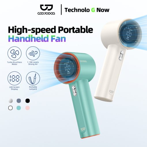 【Tặng quà/Bảo hành nửa năm】GOOJODQ 4000 mAh Turbo Jet Mini Quạt Sạc Tốc Độ Cao Cầm Tay Di Động Gió Mạnh 100 Gear - Ảnh 3