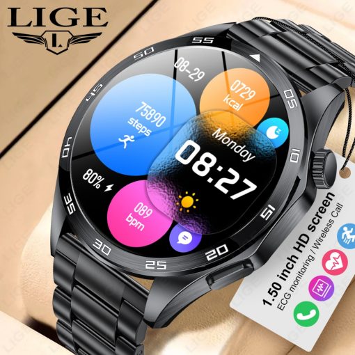 Đồng hồ thông minh LIGE Nam Bluetooth IP68 Theo dõi thể thao chống nước Nhịp tim - Ảnh 2