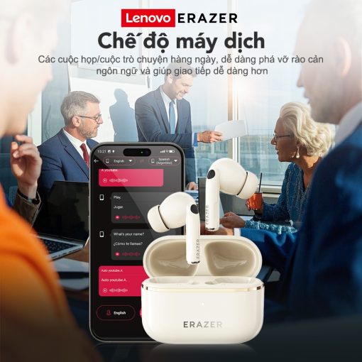 Lenovo ERAZER XT89 PRO Tai nghe Bluetooth AI Dịch thuật hai chiều trong 134 ngôn ngữ tai nghe không dây Trả lời thông minh AI Tai nghe chế độ chơi game thấp trễ - Ảnh 4