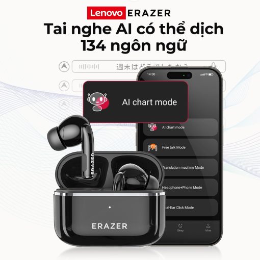 Lenovo ERAZER XT89 PRO Tai nghe Bluetooth AI Dịch thuật hai chiều trong 134 ngôn ngữ tai nghe không dây Trả lời thông minh AI Tai nghe chế độ chơi game thấp trễ - Ảnh 5