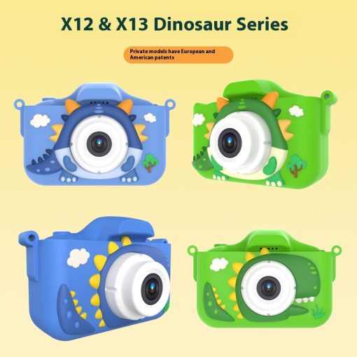 Ymx X12S 4800W Mới HD Camera Kép Hoạt Hình Khủng Long Mini Máy Ảnh Kỹ Thuật Số Trẻ Em Camera Ảnh Quà Tặng Sinh Nhật - Ảnh 3