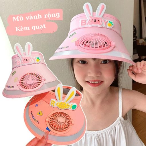 【giao hàng nhanh】Mũ chống nắng cho bé mùa hè USB quạt tích điện có thể sạc lại Air Head Top Chống tia cực tím Đi kèm với quạt Mũ chống nắng hoạt hình - Ảnh 4