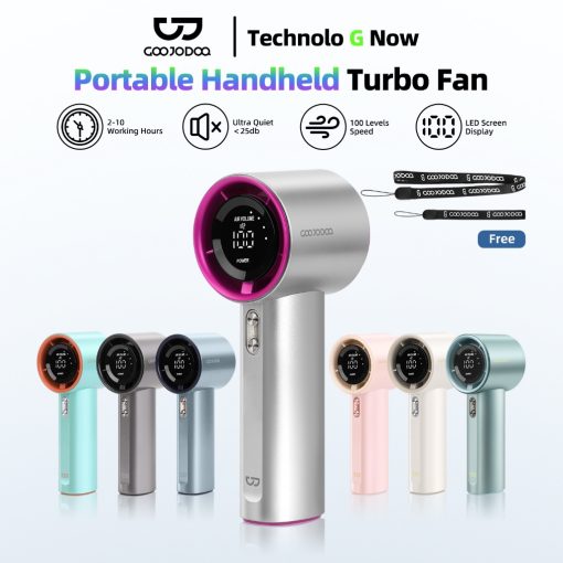 【Tặng quà/Bảo hành nửa năm】GOOJODOQ Quạt Turbo Jet 4000 mAh có thể sạc lại, cầm tay, di động, gió mạnh, tốc độ cao 100 vòng/phút - Ảnh 2