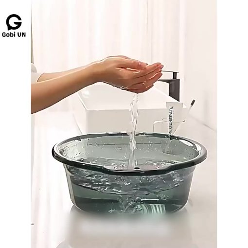 Thau, Chậu nhựa trong suốt chất liệu PP cứng cáp an toàn chịu nhiệt tới 100 độ, có móc treo chắc chắn Gobi