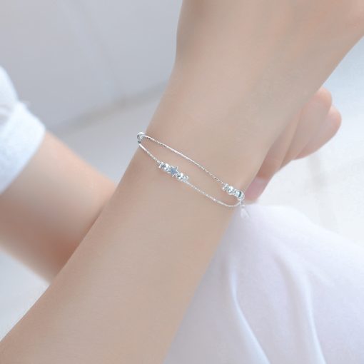 Ahellogirl Vòng tay mạ bạc thiết kế nhiều kiểu dáng thời trang xinh xắn cho nữ - Ảnh 5