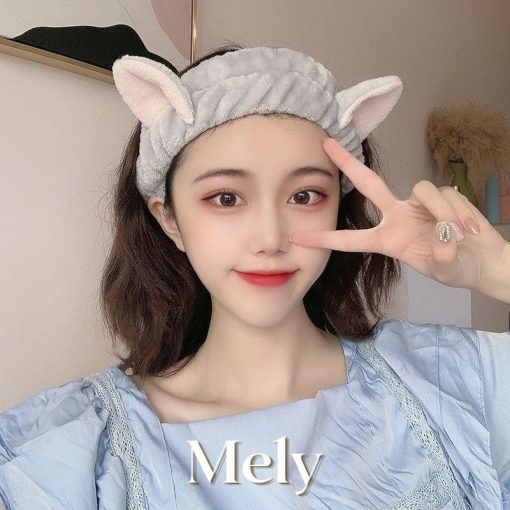 Băng đô rửa mặt tai thỏ tai mèo dể thương tiện dụng phong cách hàn quốc - Ảnh 5