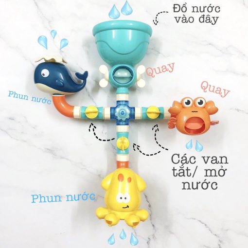 Bộ 4 ống nước vui - Đồ chơi nhà tắm - Ảnh 4