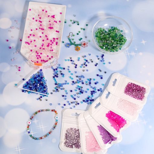 Set 100 Hạt Pha Lê Hình Nón 4MM Làm Trang Sức Thủ Công - Ảnh 2