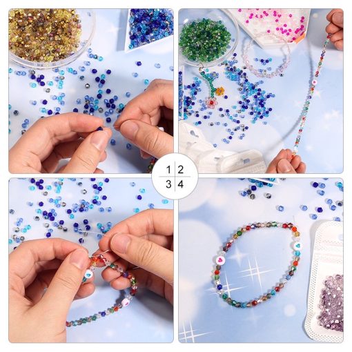 Set 100 Hạt Pha Lê Hình Nón 4MM Làm Trang Sức Thủ Công - Ảnh 5