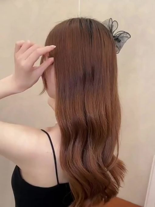 Kẹp nơ bong bóng kiểu Pháp dành cho mặt sau đầu nữ, kẹp cá mập để lộ khối lượng tóc, khí chất mũ nón, kẹp tóc nửa dây buộc