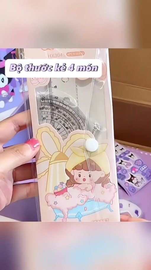 Bộ Văn Phòng Phẩm Capybara Melody Kuromi Cinnamoroll Gấu Trúc Đồ Dùng Dễ Thương Dành Làm Quà Sinh Nhật, Noel, Dịp Lễ