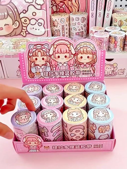 Tirado Dress-up Dán Sổ Tay Băng Cô Gái Công Chúa Mặc Trang Điểm Dán Cắt Không Cắt Chết Sổ Tay Dán Băng