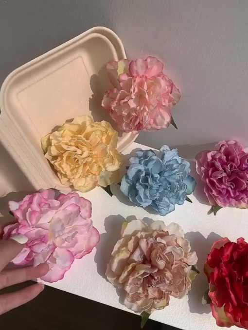 Hoa Mẫu Đơn Kẹp Tóc Lớn Ngày Lễ Gió lõm Hình Ảnh Hoa Bên Kẹp Tóc Phụ Kiện Mùa Xuân Mới Mũ Nữ