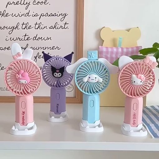 Hoạt Hình usb Quạt Sạc Hoạt Hình Dễ Thương Kuromi Cinnamoroll Giai Điệu hello Kitty mini Di Động Máy Tính Để Bàn Trẻ Em Quạt Cầm Tay Cho Trẻ Em Quà Tặng fot Trẻ Em - Ảnh 2
