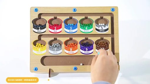 Hoạt động đếm từ tính bằng gỗ cho trẻ em, Phân loại màu sắc, Bút từ tính, Chuyển bóng, Trò chơi, Đồ chơi giáo dục sớm