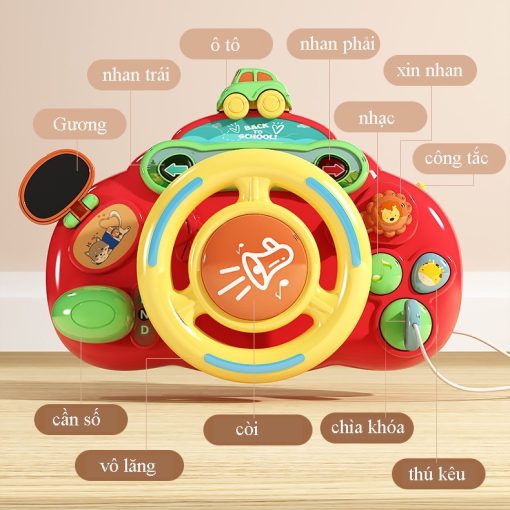 Đồ chơi vô lăng trẻ em mô phỏng lái xe ô tô mới nhất 2022 (tặng kèm pin) - Ảnh 5