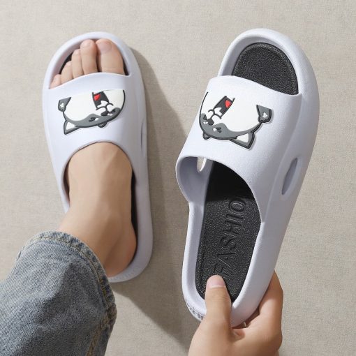 Dép quai ngang nữ và nam đính logo Cún đế đi văn phòng - Ảnh 4