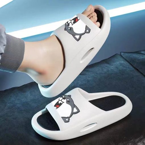 Dép quai ngang nữ và nam đính logo Cún đế đi văn phòng - Ảnh 5