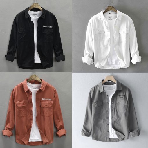 Áo sơ mi nam kiểu dáng basic TOPMEN khoác ngoài chất vải kaki cao cấp trẻ trung năng động phù hợp cả mặc đi làm, đi chơi - Ảnh 2
