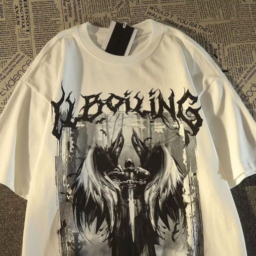 Áo Thun Cotton Tay Ngắn Dáng Rộng Phong Cách Hip Hop Đường Phố Âu Mỹ - Ảnh 5